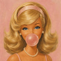 Bubblegum Blue Eyed Barbie Bedazzle Canvas (Blonde)