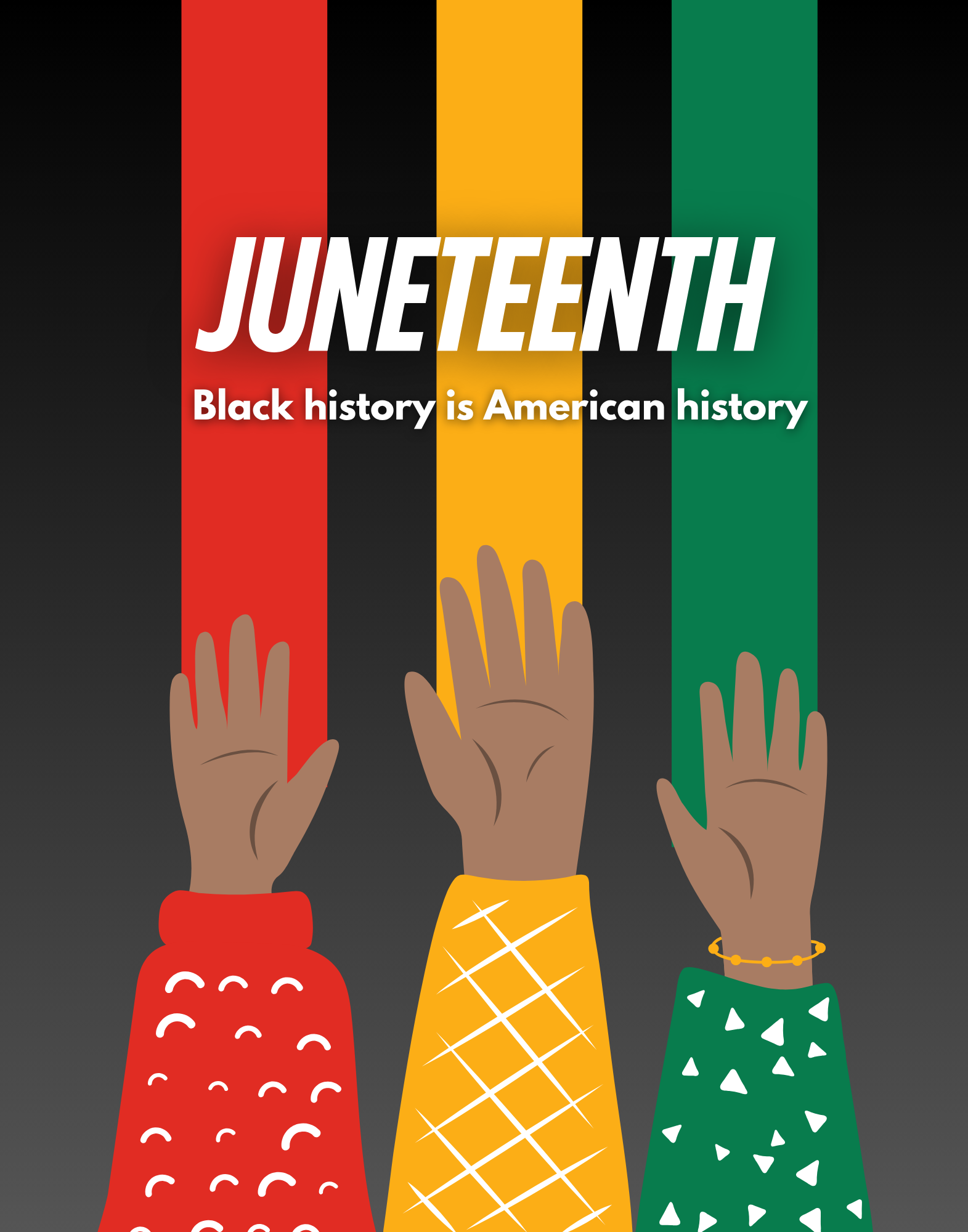 Juneteenth Bedazzle Canvas (Raised Hands)