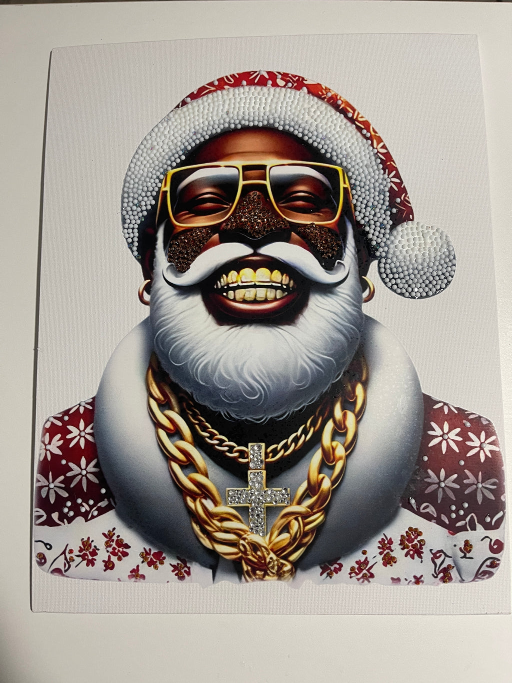 Bling Santa Bedazzle Canvas